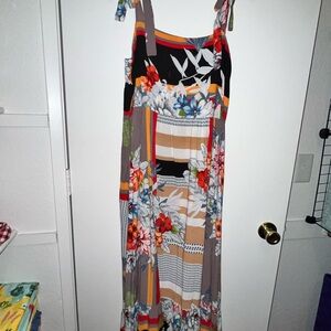 Suzanne Betro Multicolor Floral Maxi Dress